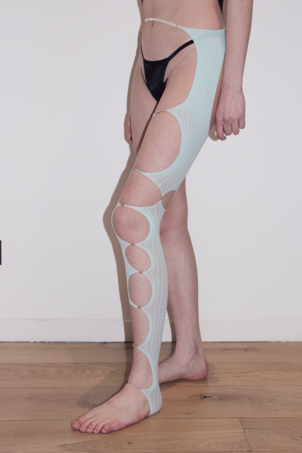 RUI Single Leg Cutout Socks Cyan Light Blue RUI-RAW22SF03-QIANLAN